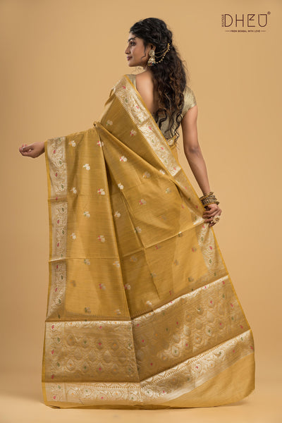 Minakari Muga Silk Saree