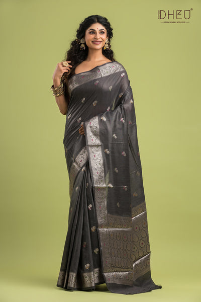 Minakari Muga Silk Saree