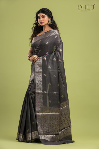 Minakari Muga Silk Saree