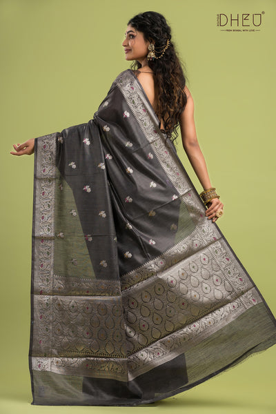 Minakari Muga Silk Saree