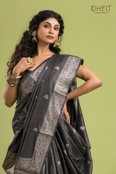 Minakari Muga Silk Saree