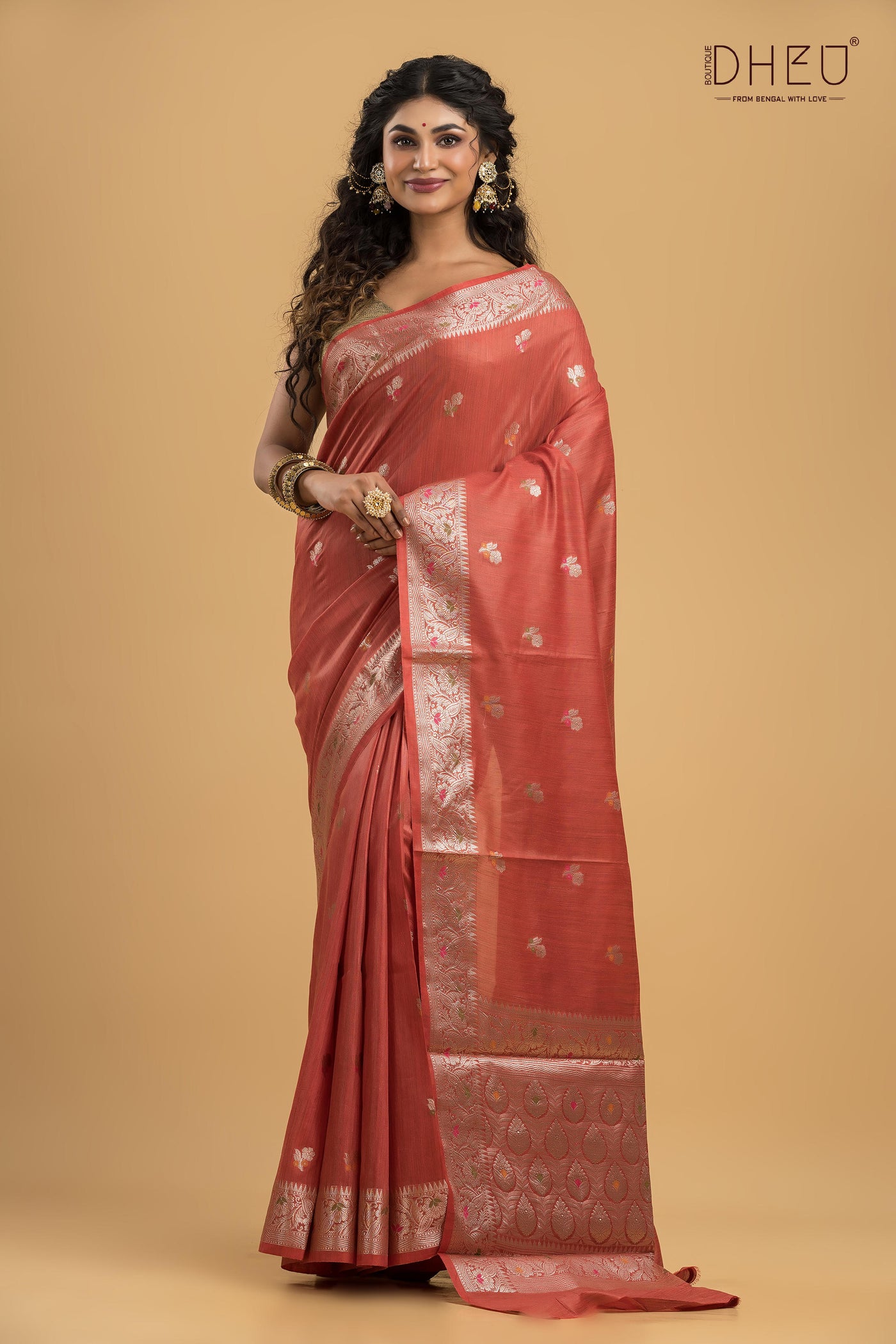 Minakari Muga Silk Saree