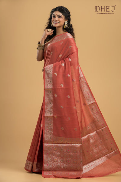 Minakari Muga Silk Saree