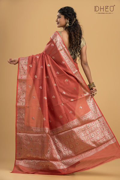 Minakari Muga Silk Saree