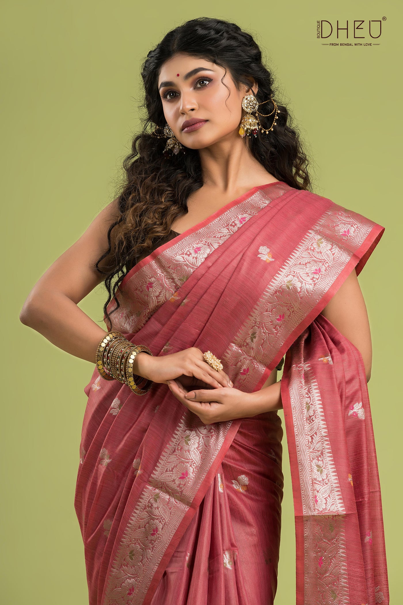 Minakari Muga Silk Saree