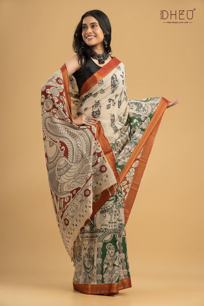 Exclusive Kalamkari Cotton Silk Saree