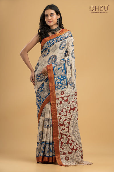 Exclusive Kalamkari Cotton Silk Saree