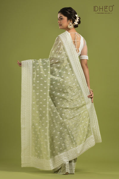 Exclusive Designer Organza Saree