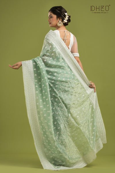 Exclusive Designer Organza Saree