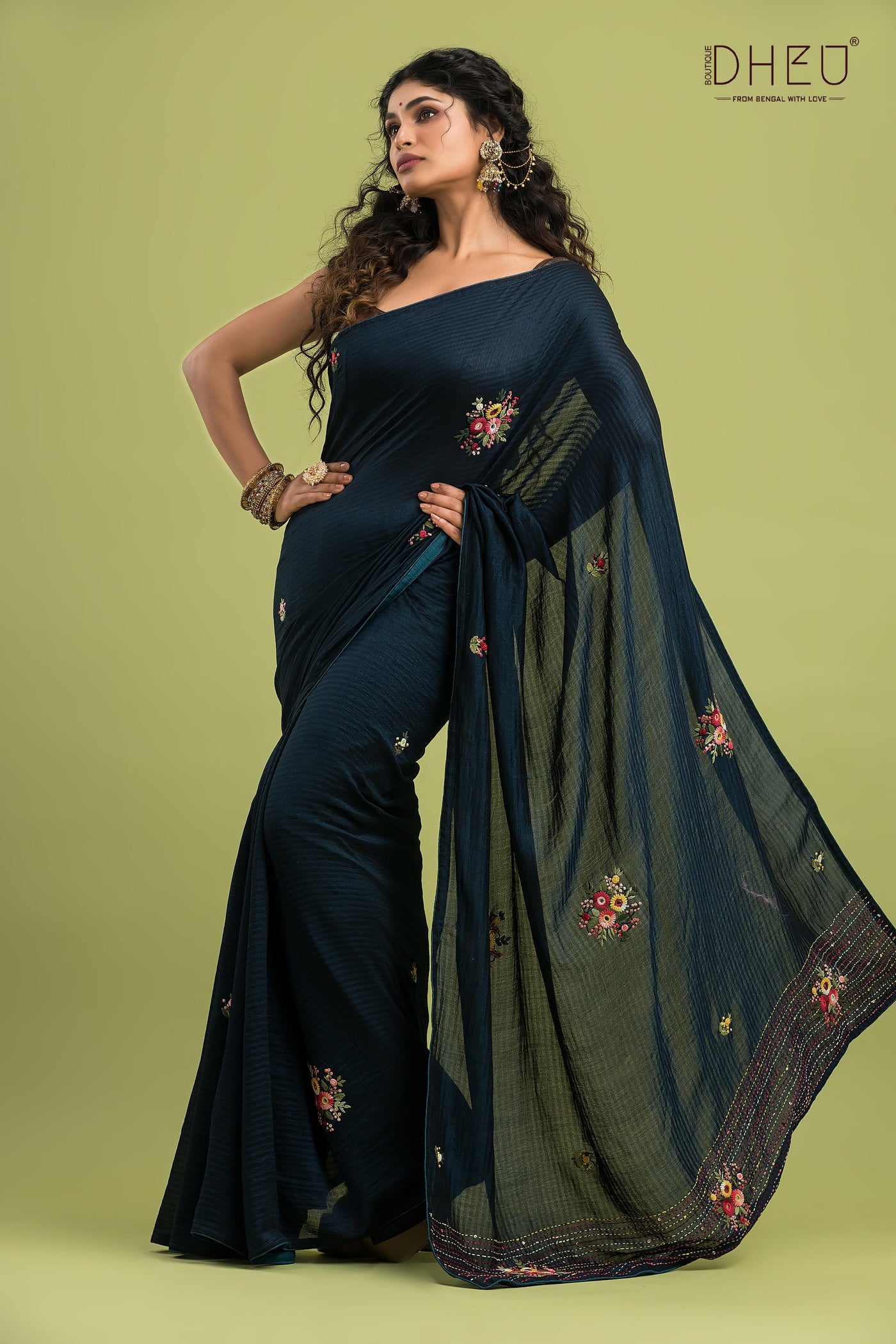 Designer Chiffon Silk Lambani Saree