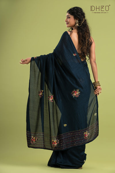 Designer Chiffon Silk Lambani Saree