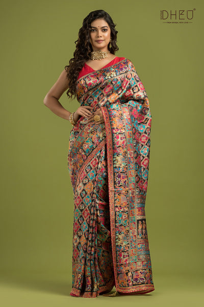 Digital Printed Pattu Silk Saree