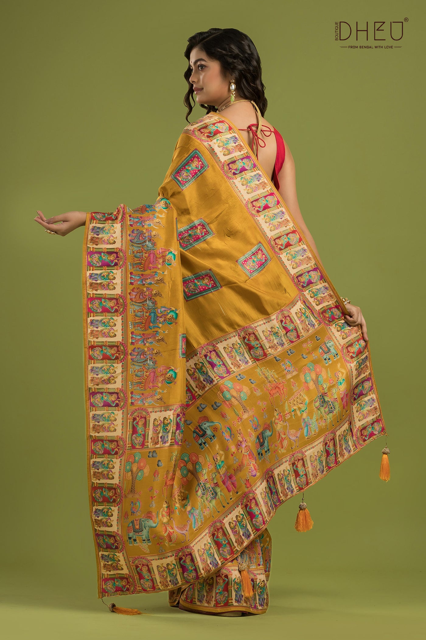 Digital Printed Pattu Silk Saree