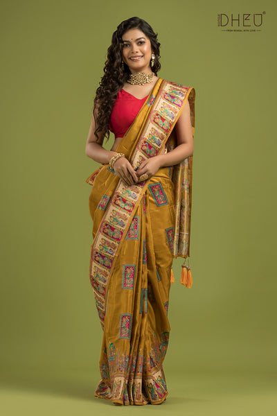 Digital Printed Pattu Silk Saree