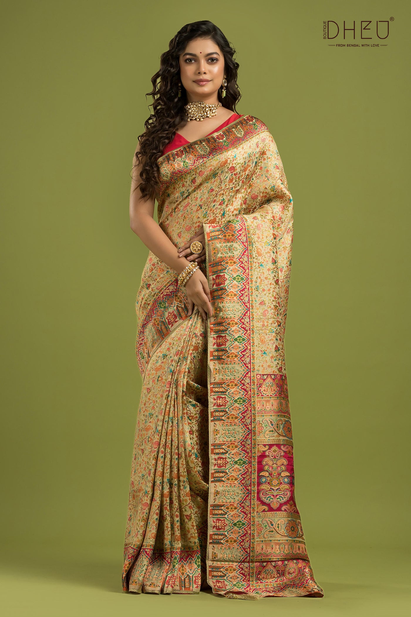 Digital Printed Pattu Silk Saree