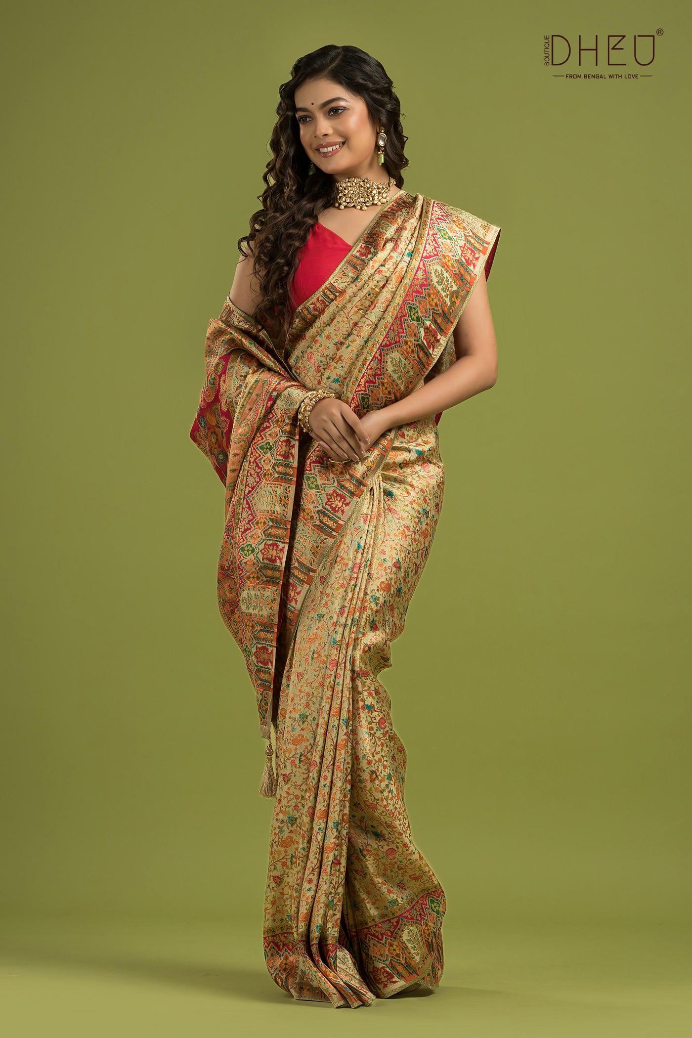 Digital Printed Pattu Silk Saree