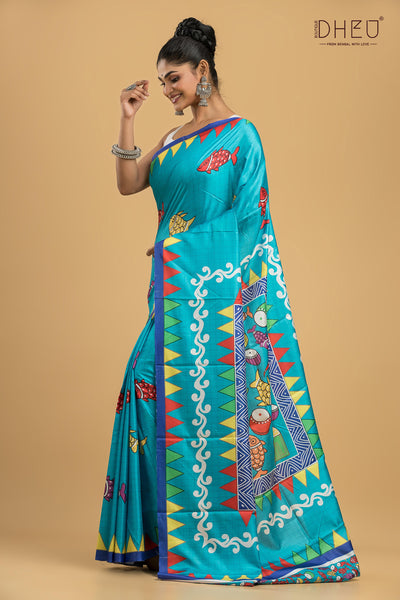 Digital Printed Silk Saree