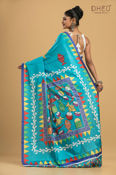 Digital Printed Silk Saree