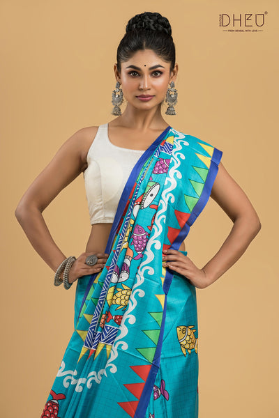 Digital Printed Silk Saree