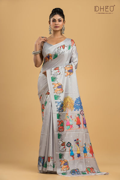 Digital Printed Silk Saree