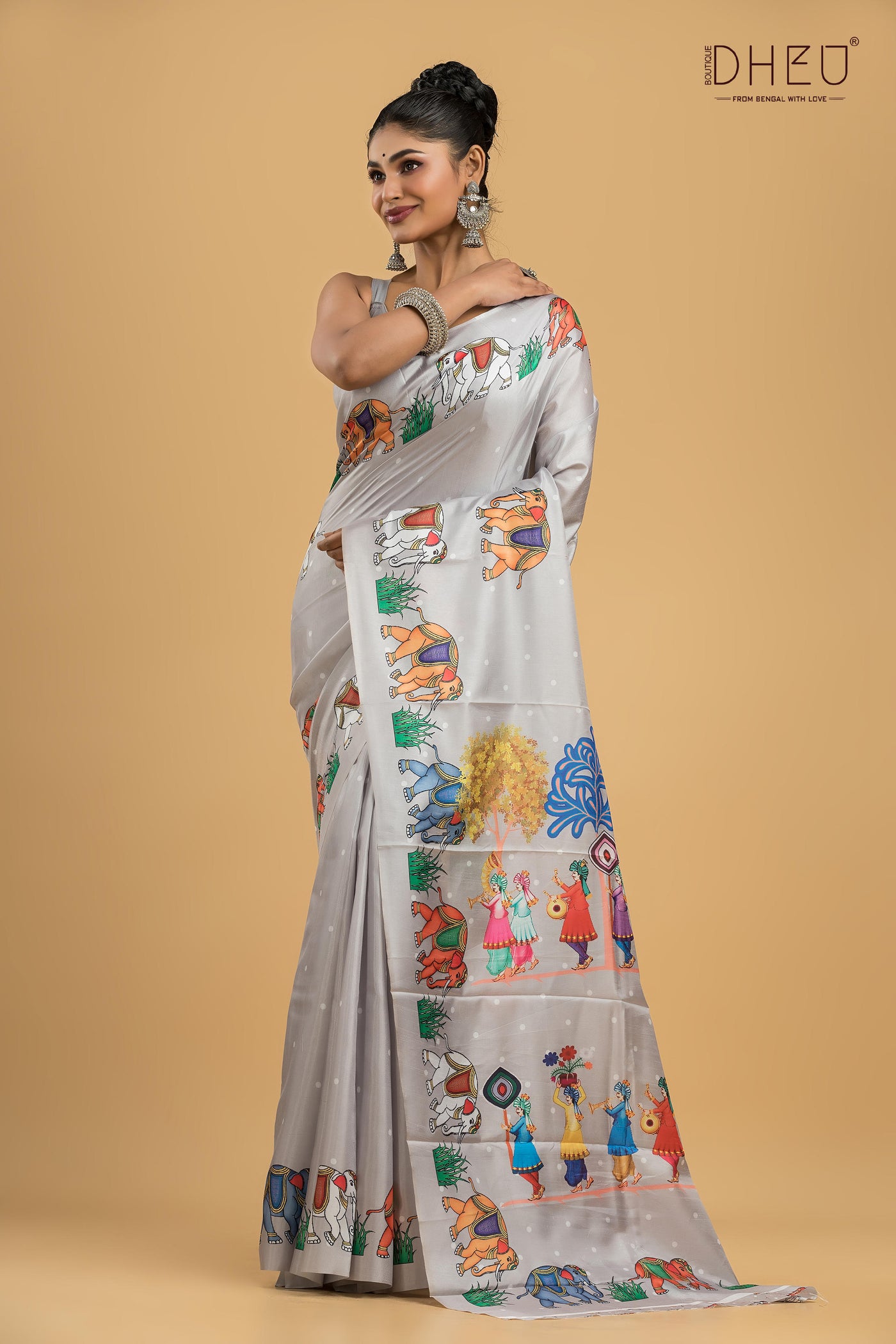 Digital Printed Silk Saree