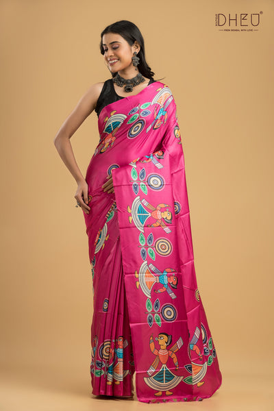 Digital Printed Silk Saree