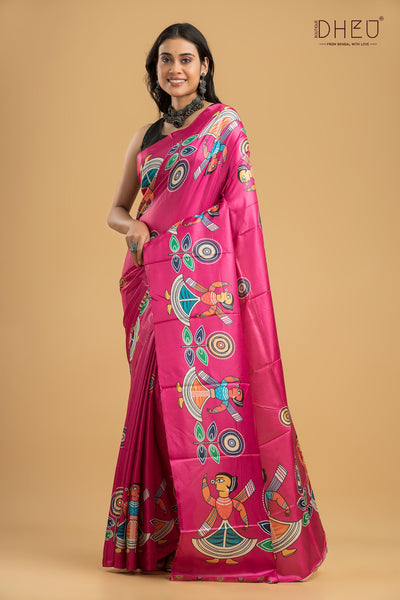 Digital Printed Silk Saree