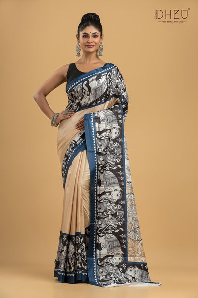 Digital Printed Silk Saree