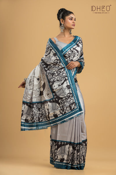 Digital Printed Silk Saree