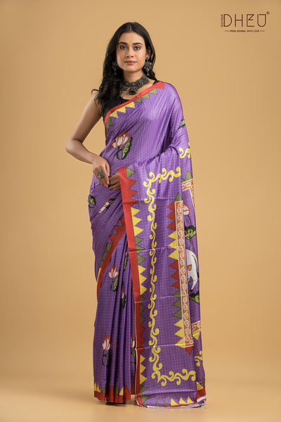 Digital Printed Silk Saree