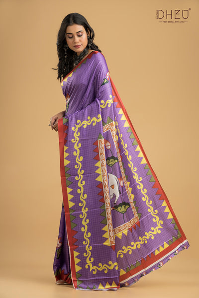 Digital Printed Silk Saree