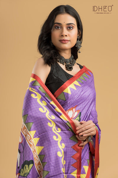 Digital Printed Silk Saree