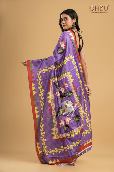 Digital Printed Silk Saree