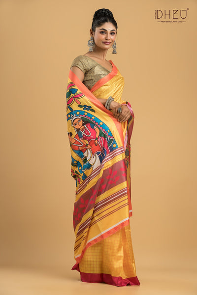 Digital Printed Silk Saree