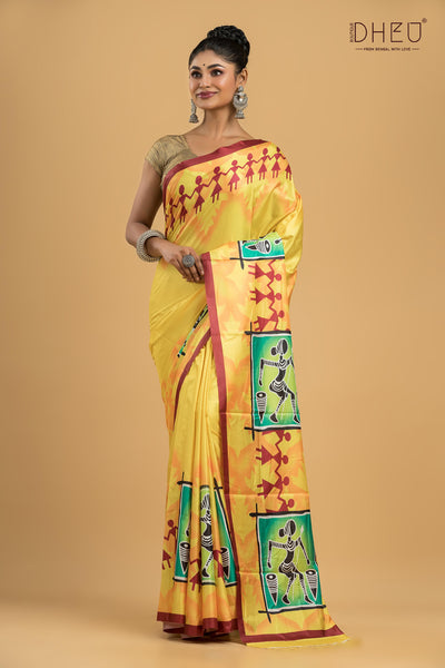 Digital Printed Silk Saree