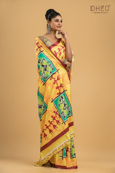 Digital Printed Silk Saree