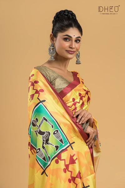 Digital Printed Silk Saree