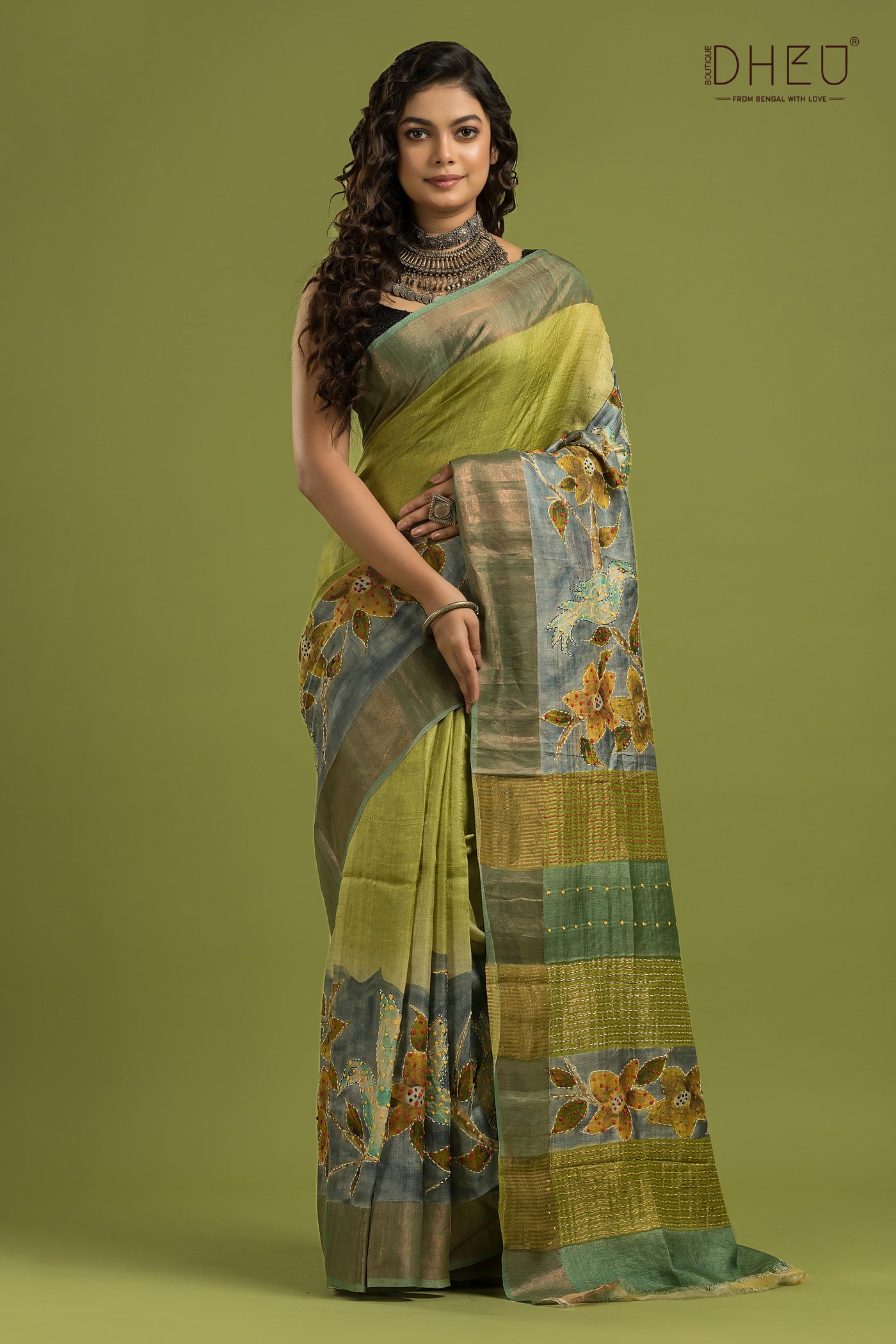 Pure Tussar Silk Lambani Saree (Silk Mark Certified)