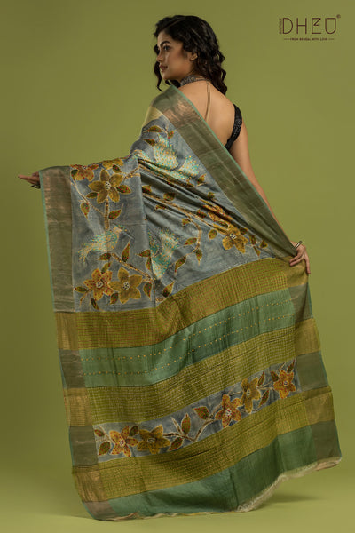 Pure Tussar Silk Lambani Saree (Silk Mark Certified)