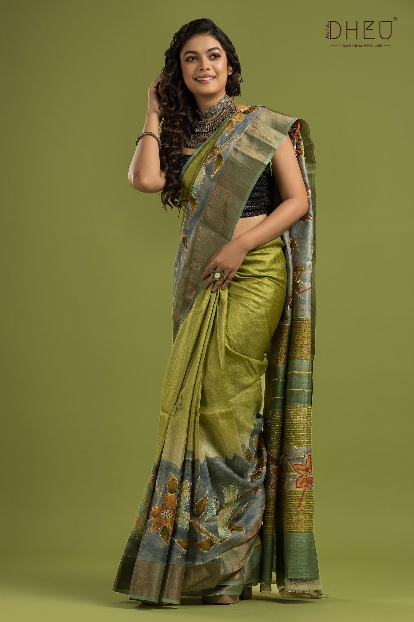 Pure Tussar Silk Lambani Saree (Silk Mark Certified)