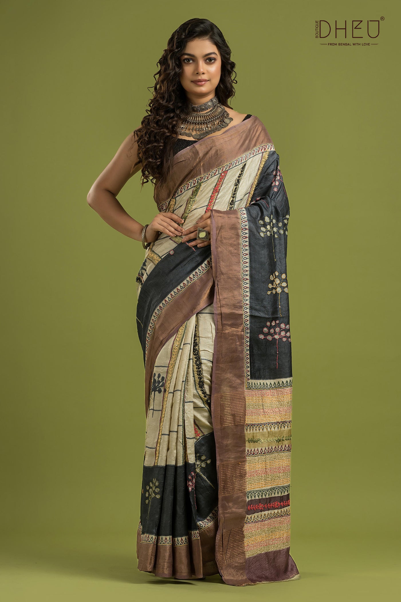 Pure Tussar Silk Lambani Saree (Silk Mark Certified)