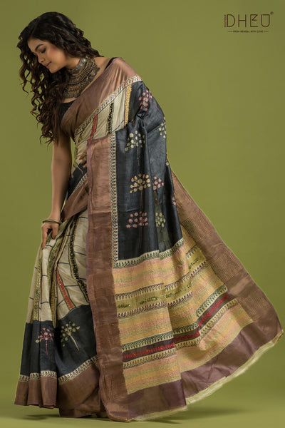 Pure Tussar Silk Lambani Saree (Silk Mark Certified)