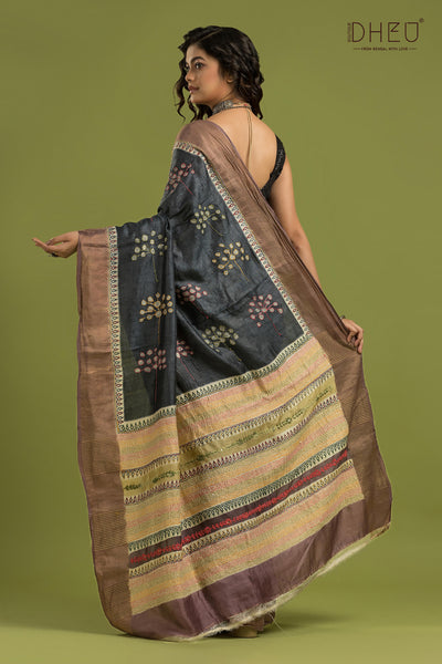 Pure Tussar Silk Lambani Saree (Silk Mark Certified)