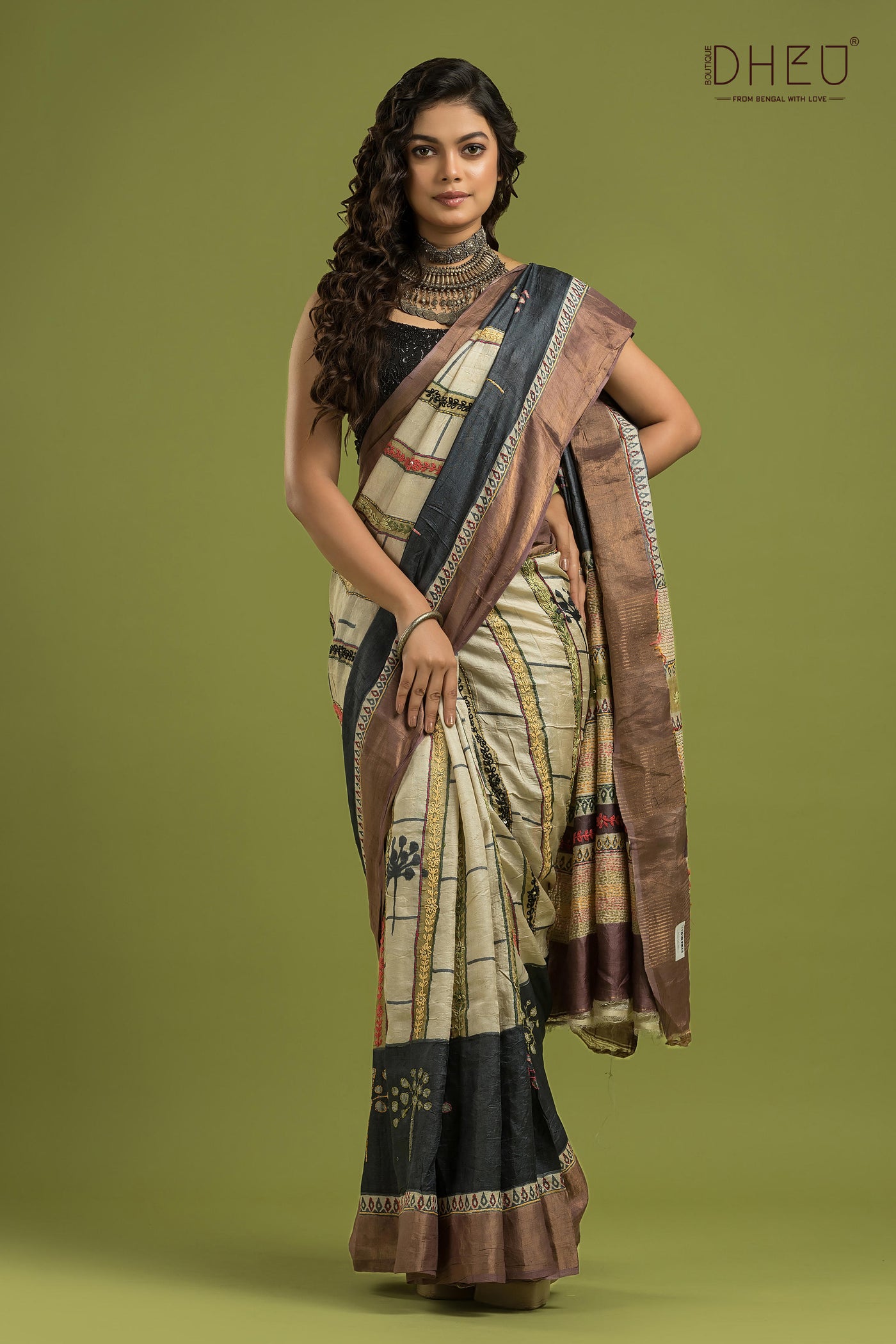 Pure Tussar Silk Lambani Saree (Silk Mark Certified)