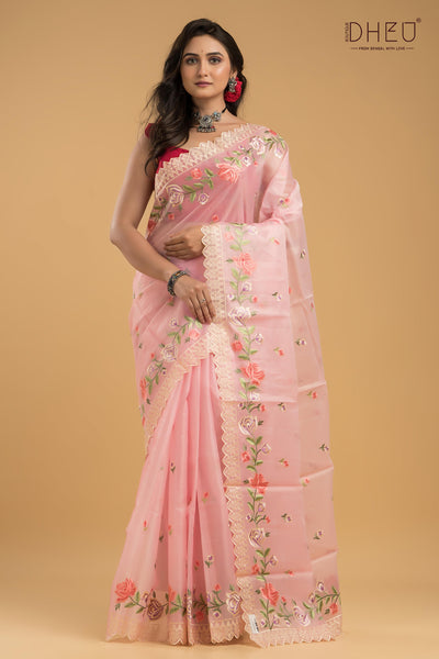 Exclusive Embroidery Kota Silk Saree