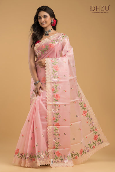 Exclusive Embroidery Kota Silk Saree