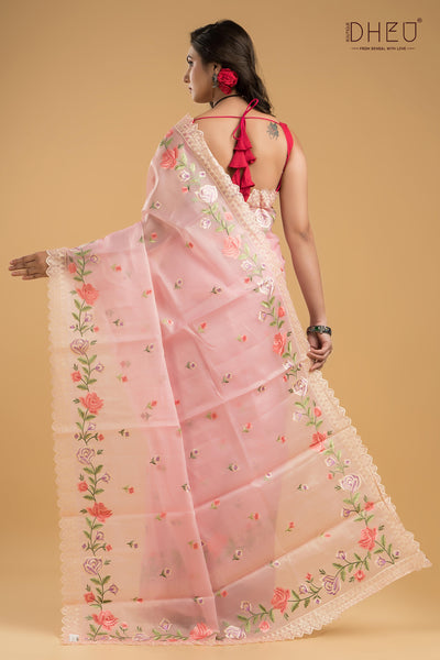 Exclusive Embroidery Kota Silk Saree