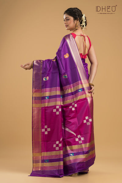 Designer Aam Buti Semi Katan Silk Saree