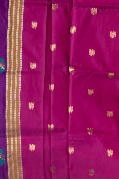 Designer Aam Buti Semi Katan Silk Saree