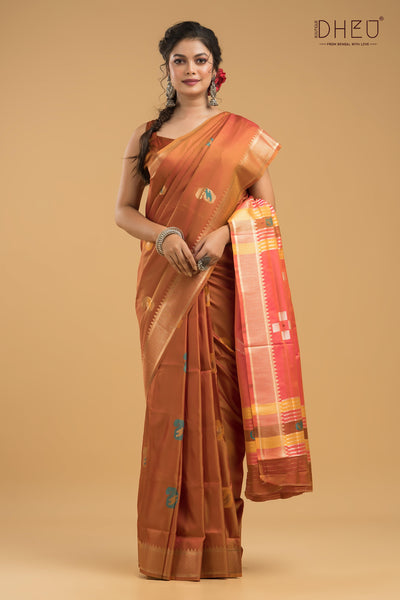 Designer Aam Buti Semi Katan Silk Saree